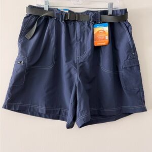 Columbia Women's Sandy River Cargo Short II Navy Size 1X Belted Water Resistant